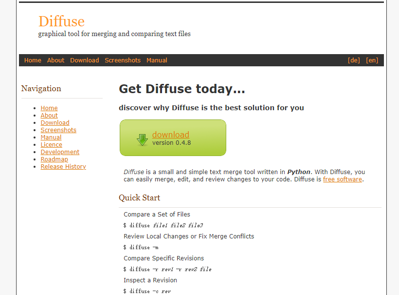 Diffuse文本文件比较和合并工具